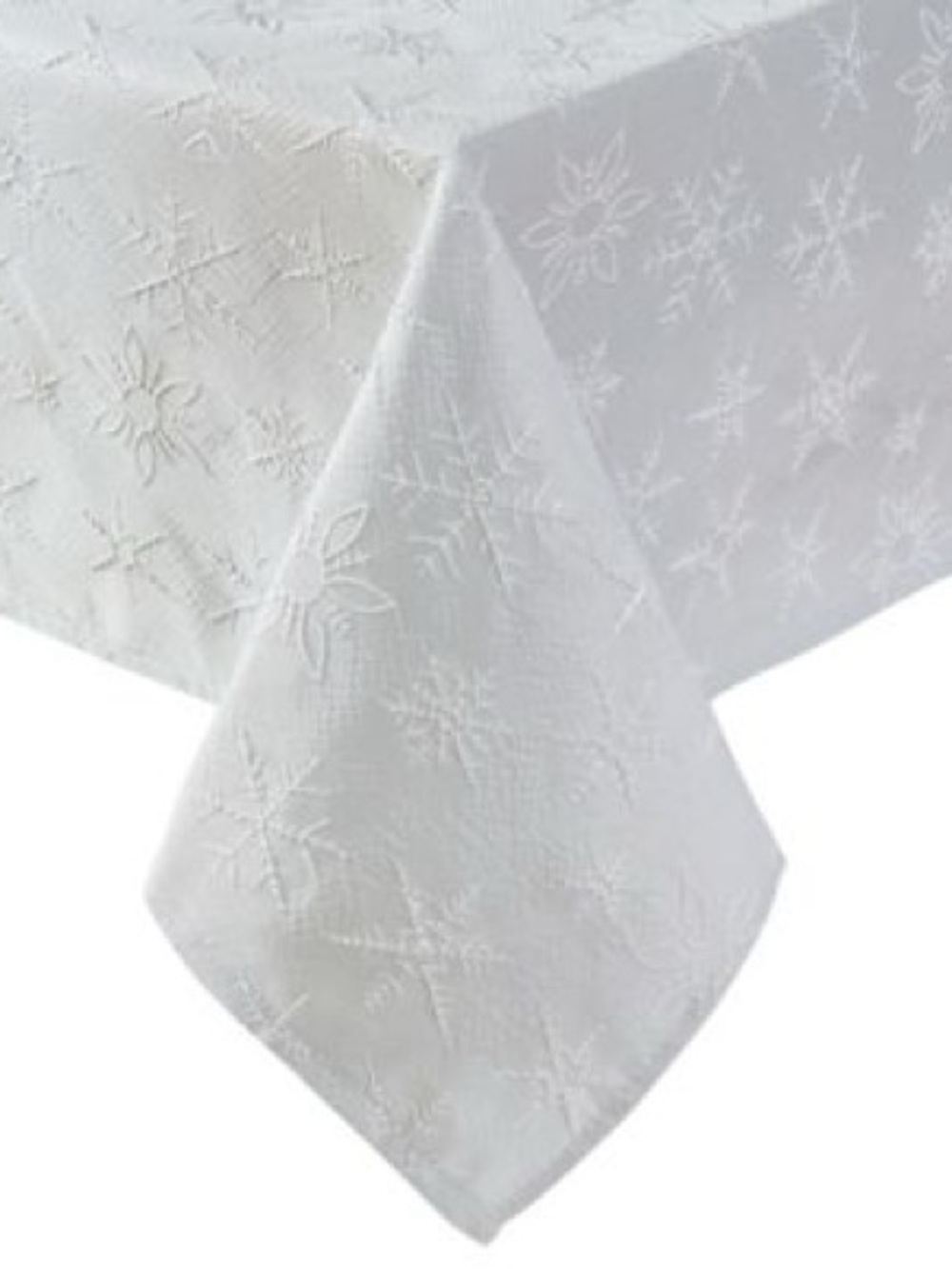 Laura Ashley White Embroidered Floral Tablecloth